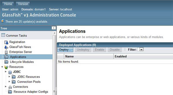 Glassfish applications