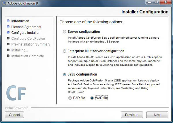 Install Coldfusion 9 WAR file